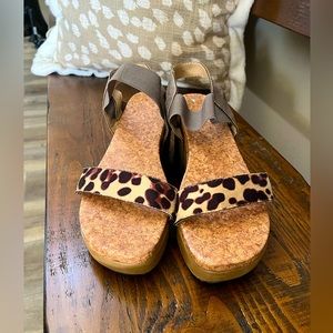 Cork bottom wedge sandals